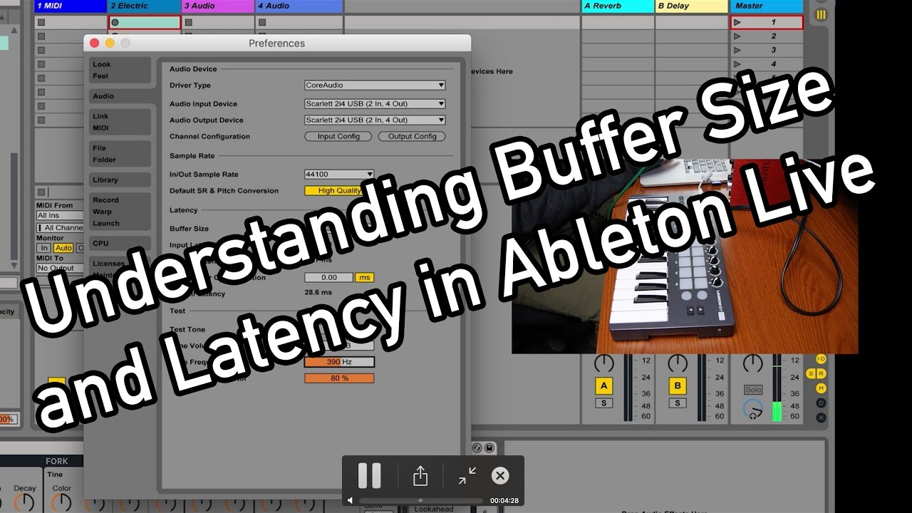 Понимание размера буфера и задержки Ableton