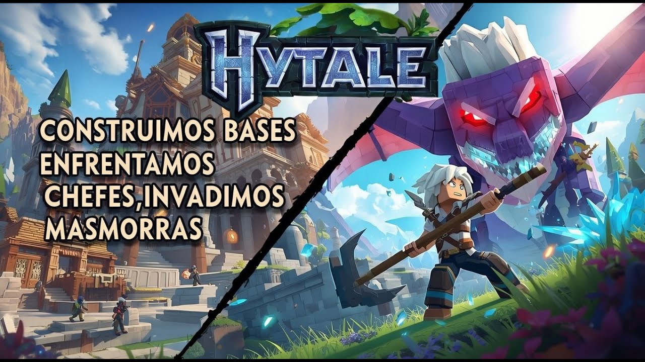 CONSTRUÍMOS a MELHOR BASE do HYTALE! 🏠 ENFRENTAMOS CHEFES INSANOS 👹⚔️ INVADIMOS MASMORRAS ÉPICAS! 🏰💎