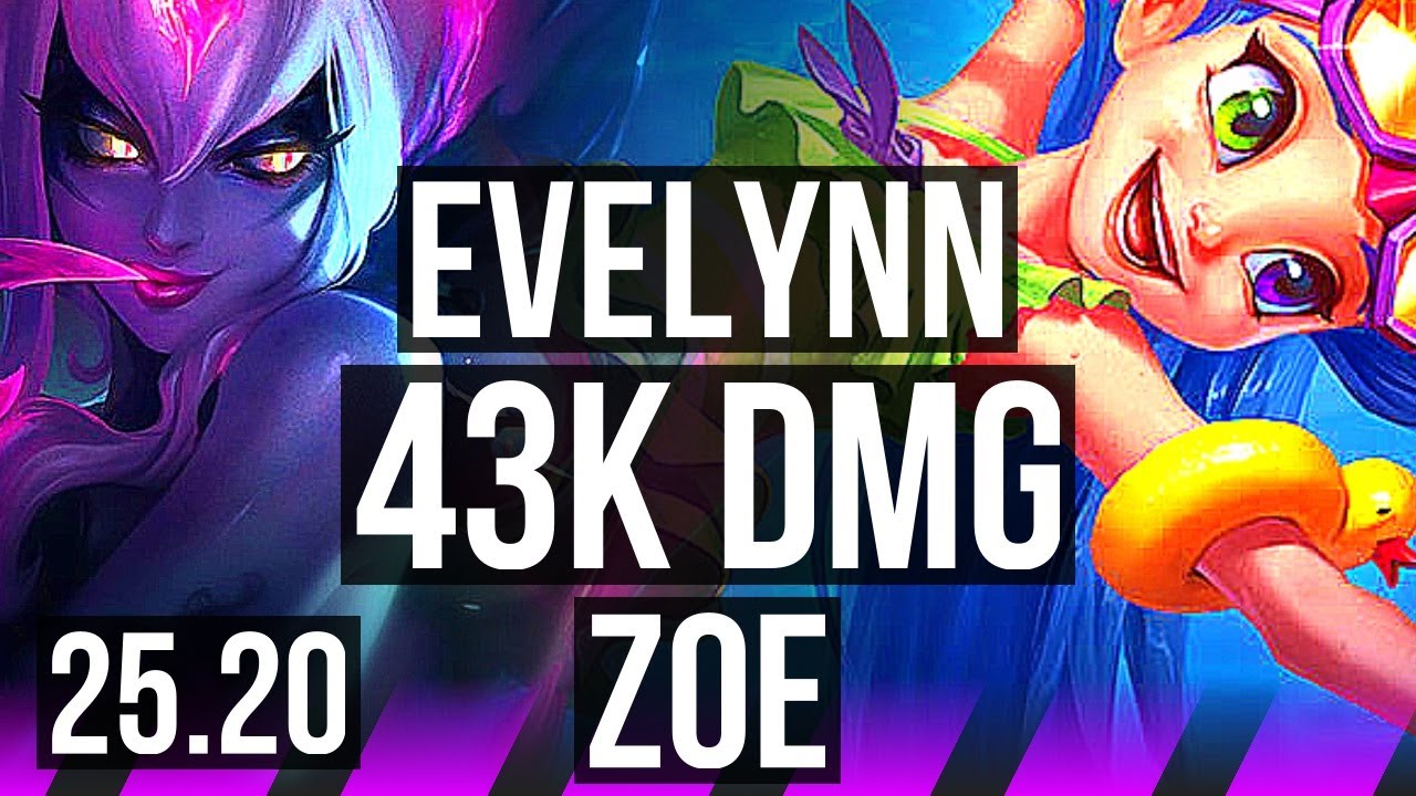 EVELYNN & Senna vs ZOE & Lux (SUP) | 4k comeback, 43k DMG | EUW Master | 25.20