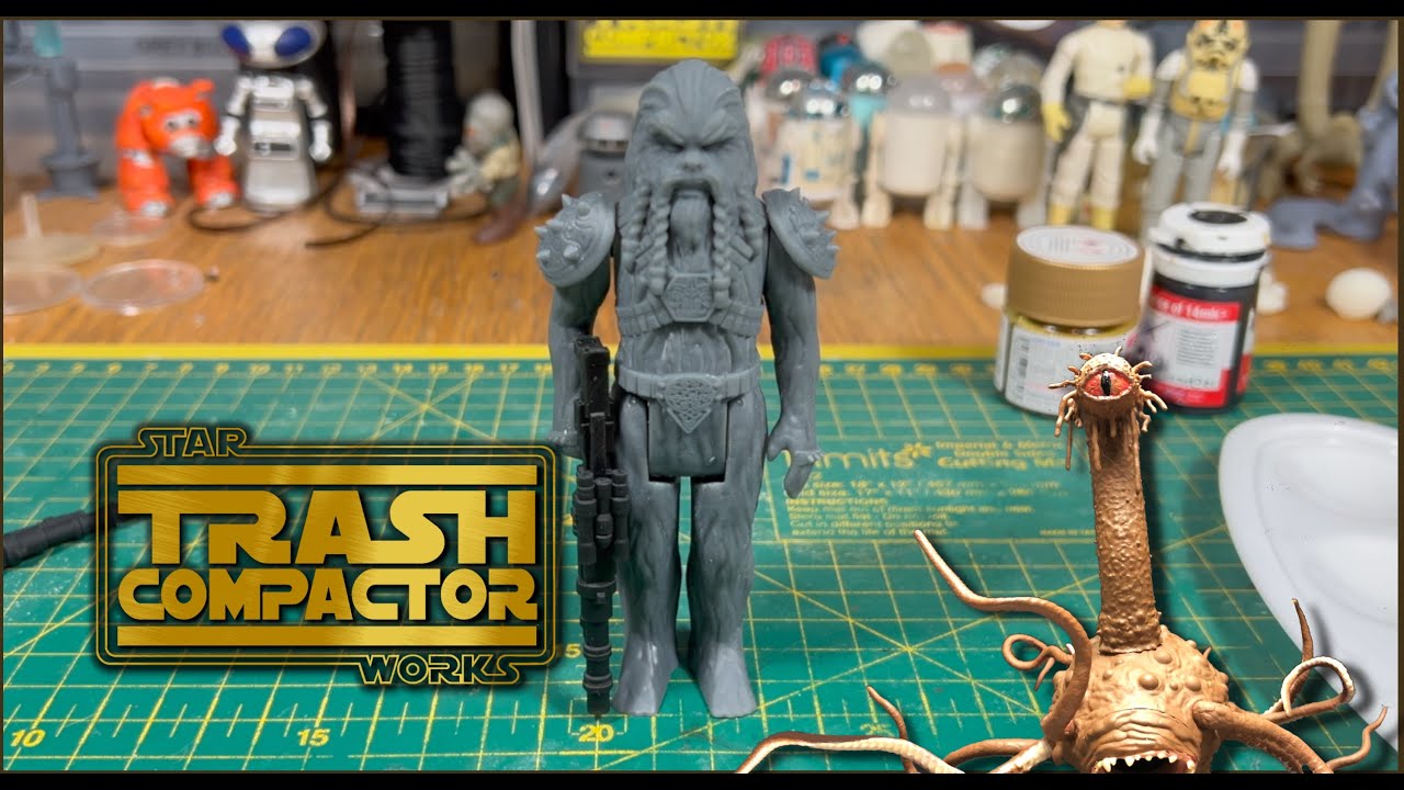 Building & Painting a 3D Printed Resin Figure using Black Krrsantan - (Full Version) Trash Compactor