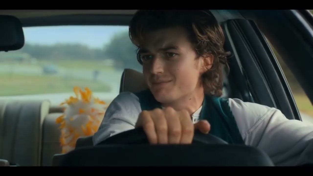 Stranger Things 4 official clip Robin and Steve car scene