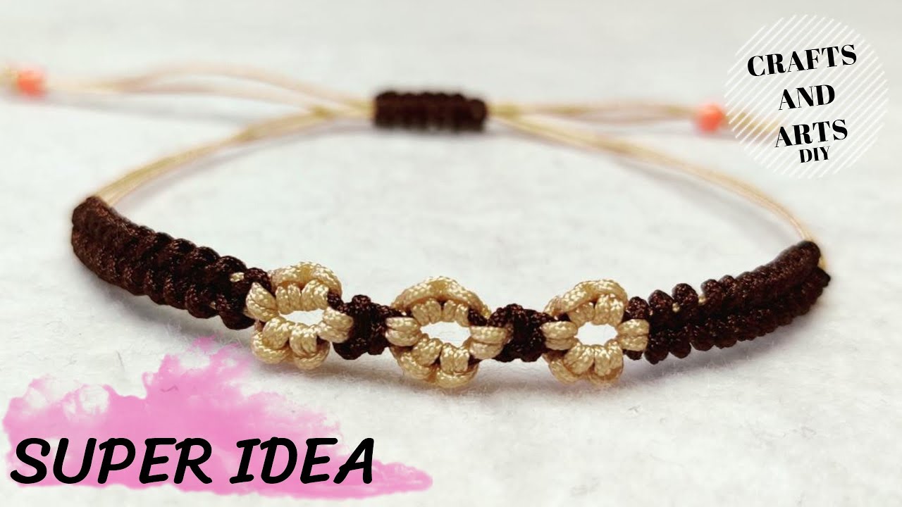 Macrame bracelet with flowers | Full tutorial | Μακραμέ βραχιόλι με λουλούδια | Βήμα βήμα