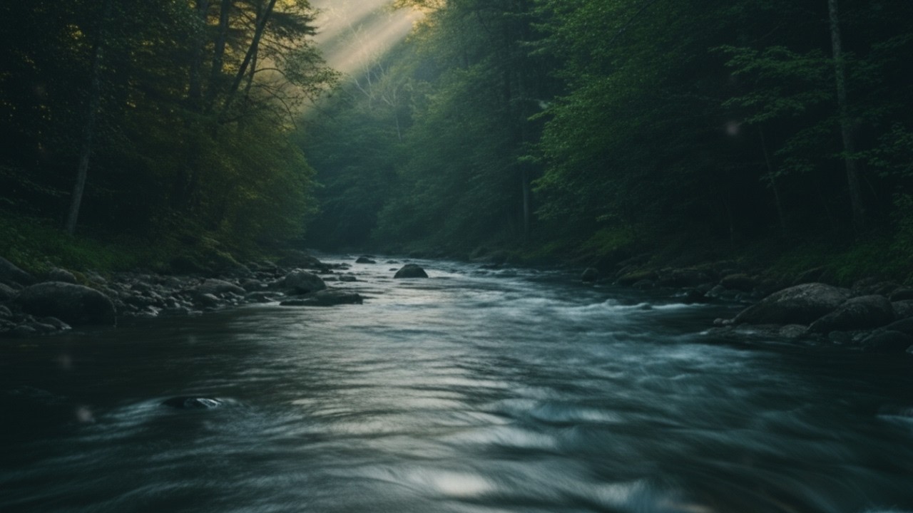 Gentle River Flow Sounds 🌊 Forest White Noise for Relaxation