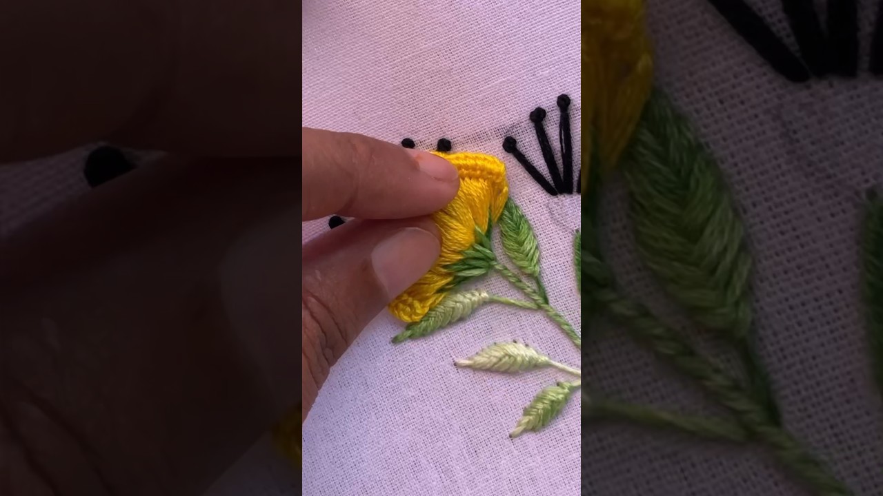 Beautiful 3D flower design|latest hand embroidery design#Shorts