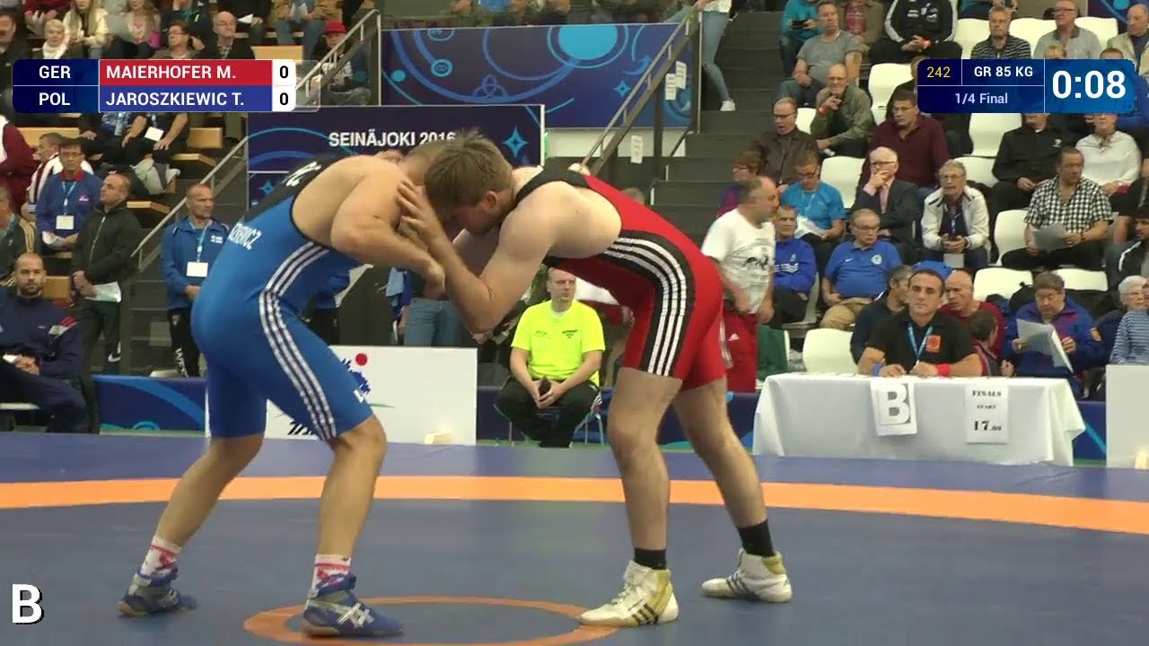 1/4 GR - 85 kg: M. MEIERHOFER (GER) df. T. JAROSZKIEWIC (POL) by FALL, 4-0