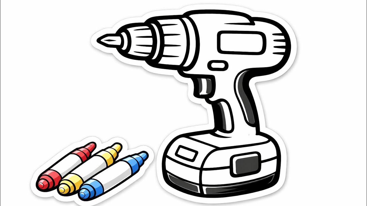Coloriage facile pour enfants d'une viseuse 🛠 #dessin #education #coloriage #youtubekids @BIBICOLORI