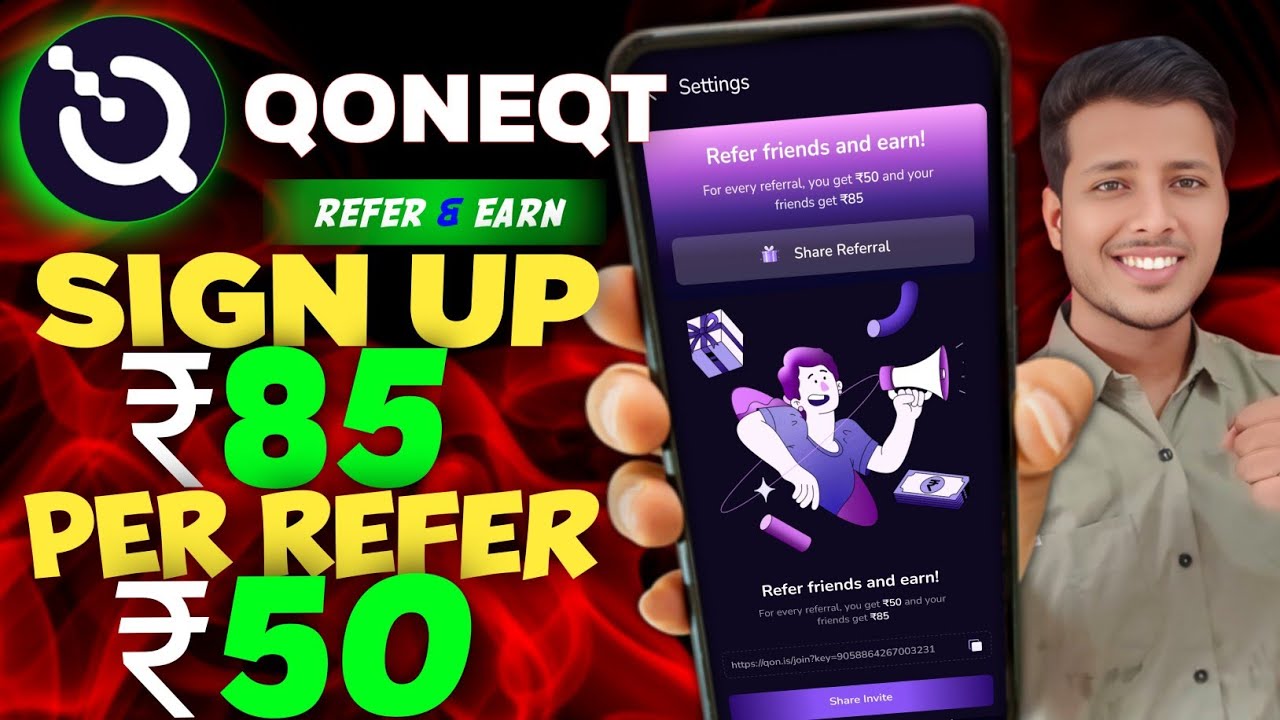 Qoneqt Refer and Earn ₹50🔥🤑! Signup ₹85 | NEW Earning App 2026 | Qoneqt app se paise kaise kamaye..