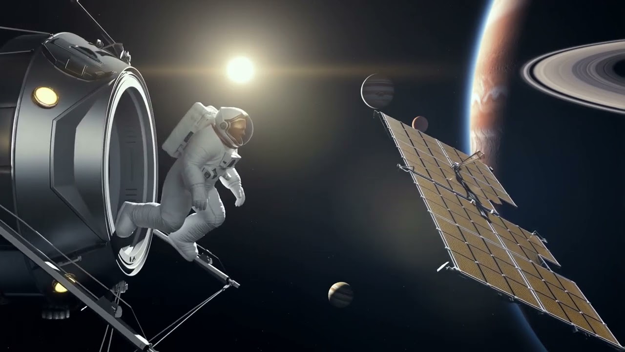 Astronaut fixing satellite 🛰️ 