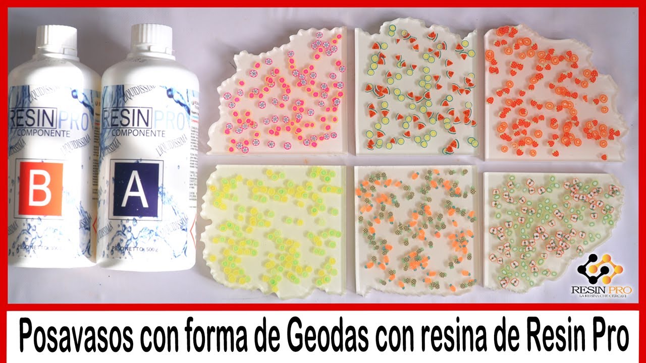 Posavasos con forma de Geodas con resina de Resin Pro