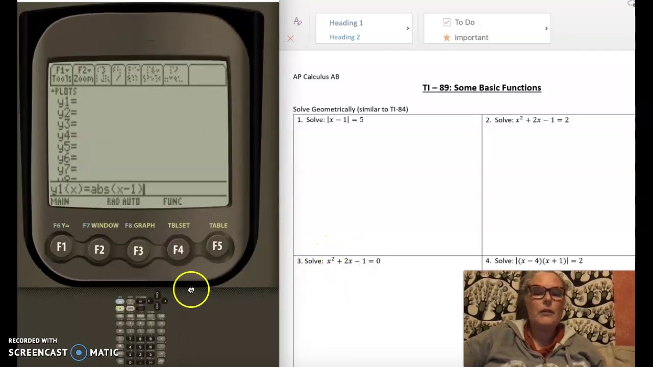 TI-89 - Basics 1