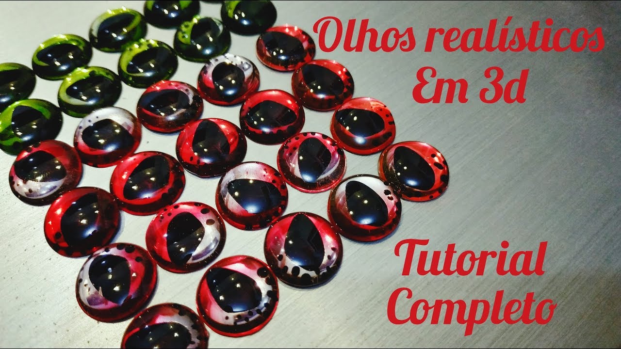 Tutorial completo Olhos 3d realisticos para iscas artificiais animais e bonecas