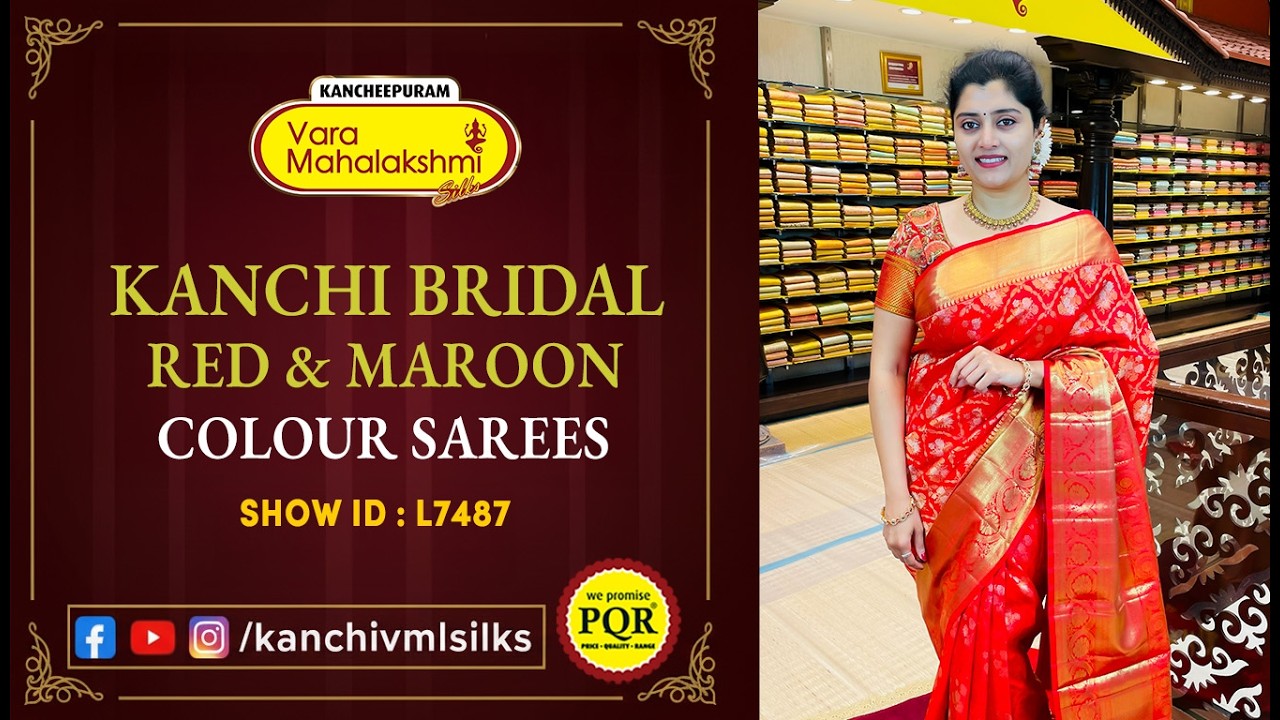 Kanchi Bridal Red & Maroon Colour Sarees |  89 0001 0002 | Kancheepuram Varamahalakshmi Silks LIVE