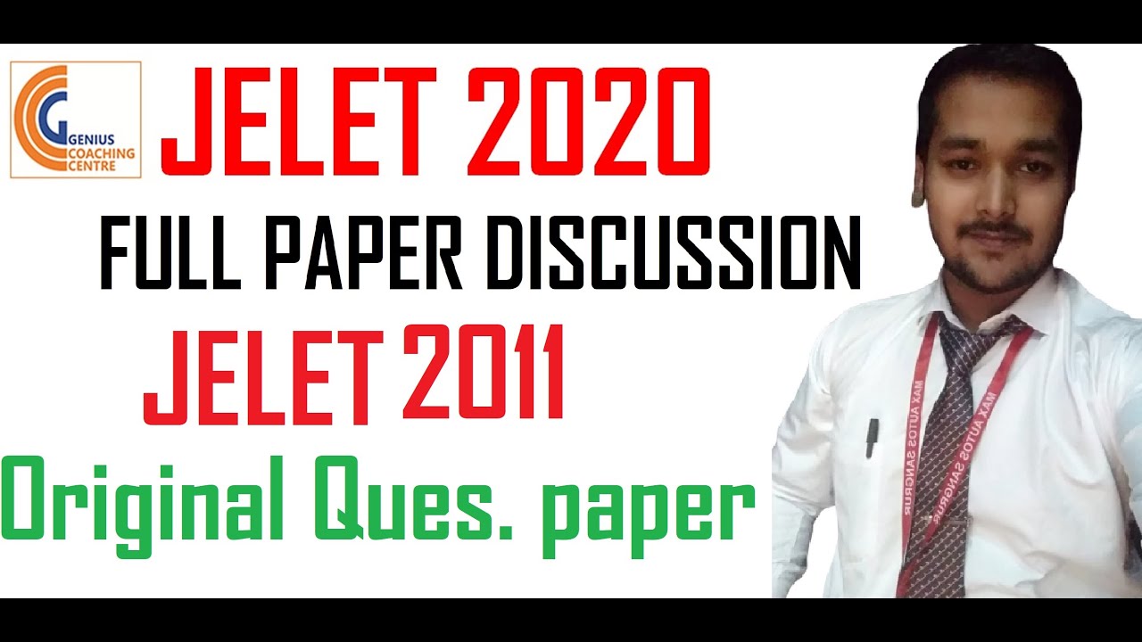 JELET ADMISSION 2020 I JELET LEET 2011 I ORIGINAL PAPER DISCUSSION FOR ALL DIPLOMA STUDENTS JADAVPUR