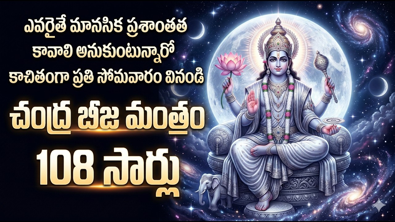 ఎవరైతే మానసిక ప్రశాంతత కావాలి అనుకుంటున్నారో కచితంగా ప్రతిసోమవారం వినండి చంద్ర బీజ మంత్రం 108 సార్లు