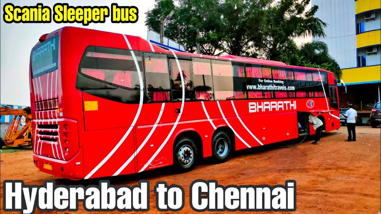 HYDERABAD TO CHENNAI | BHARATHI SCANIA SLEEPER BUS JOURNEY | BUS CABIN RIDE 🚌