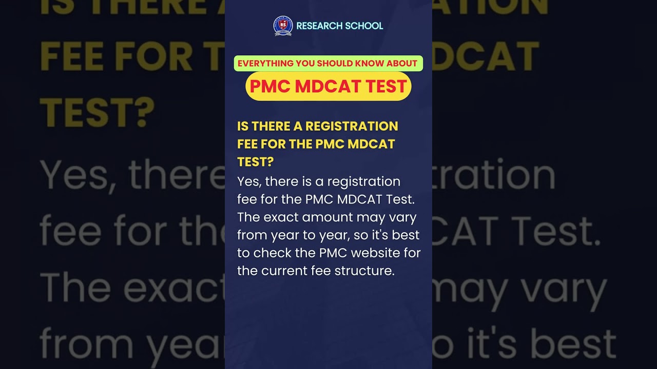 PMC MDCAT Test Registration: Fees, Process, and Requirements