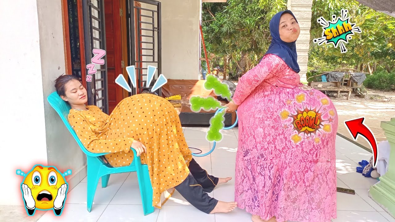 Drama Lucu😮 Lagi Dan Lagi Si Adik Di Kerjain Kakak Perutnya Di Tiup Pakai Angin Kentut Jadi Buncit