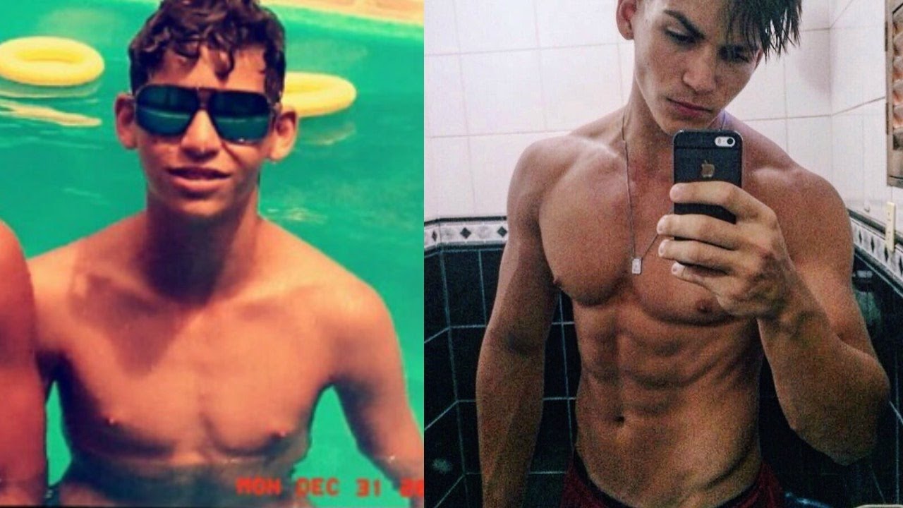 ANTES E DEPOIS DA MUSCULAÇÃO (14-18 anos) /GANHO DE 36KG (EVOLUÇÃO NATURAL)