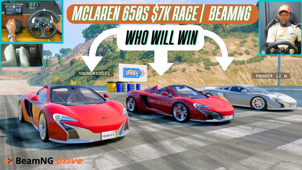 McLaren 650S Race за 7000 долларов | BeamNG Convoy Challenge с Logitech G29
