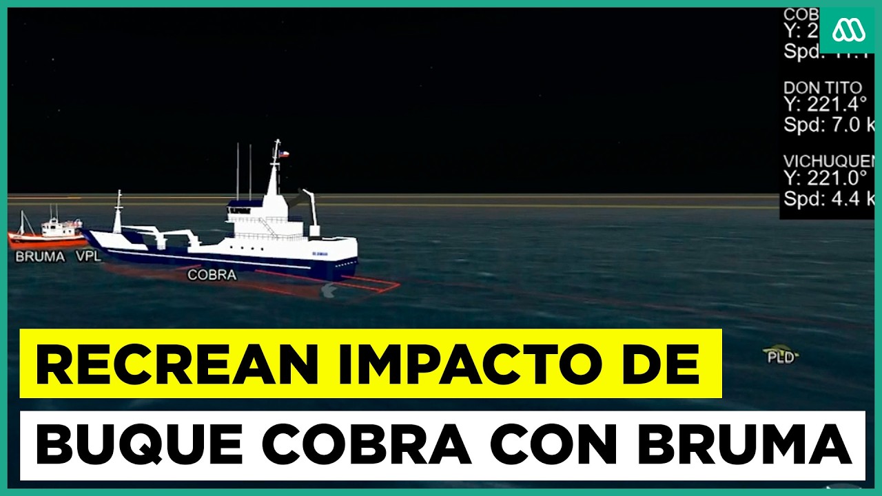 Recrean choque entre el buque Cobra y la embarcación Bruma