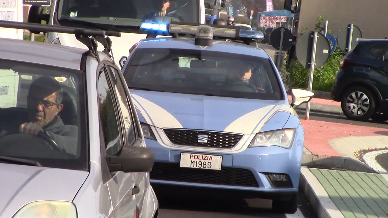 POLIZIA DI STATO IN SIRENA NEL TRAFFICO + POLIZIA LOCALE IN SIRENA (Legnano)