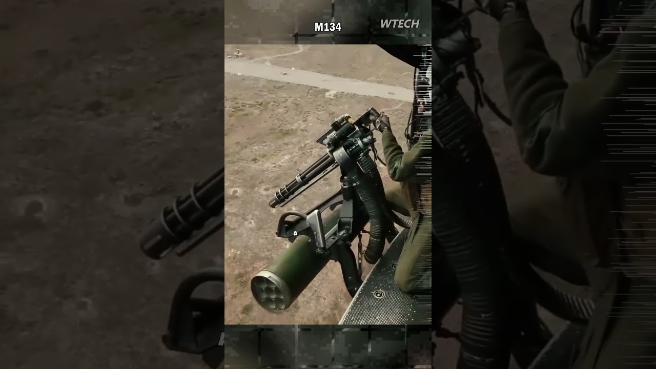 Firing with the M134 Minigun in a close air support exercise