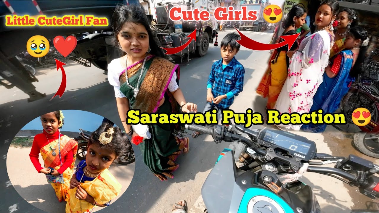Saraswati Puja special Crazy Cute Girl Reaction 😍 Crazy College Girl Girl Reaction On Mt15😍