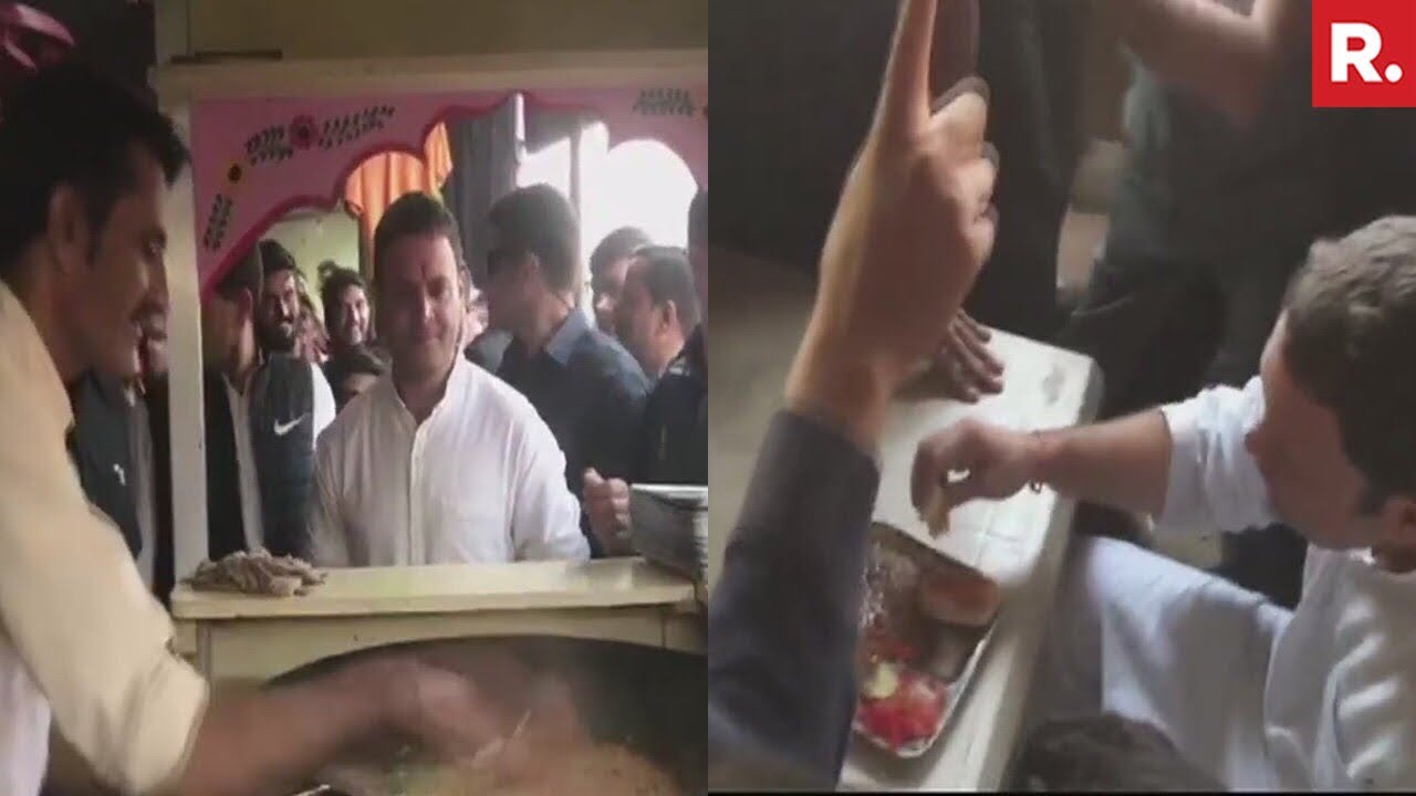 Rahul Gandhi Eats Roadside 'Pav-Bhaji' In Gujarat