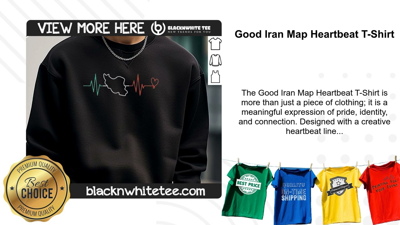 Good Iran Map Heartbeat T-Shirt