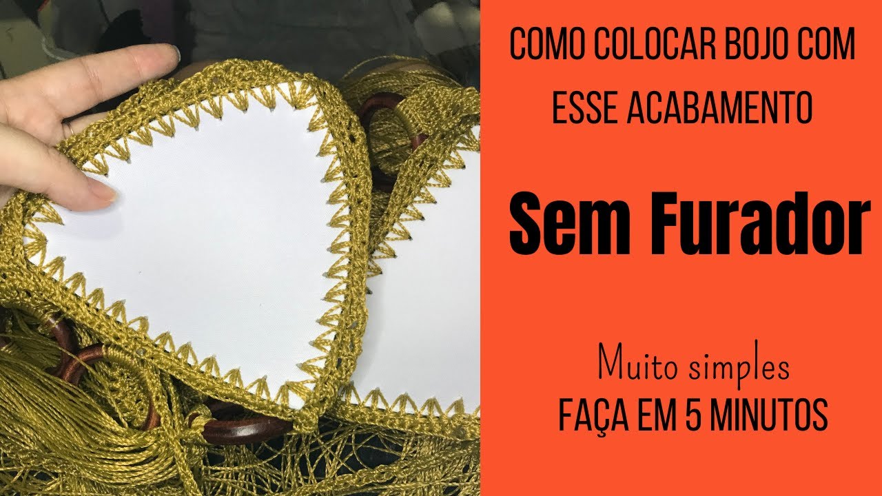 Como colocar bojo no crochê sem furador e com acabamento em 5 minutos