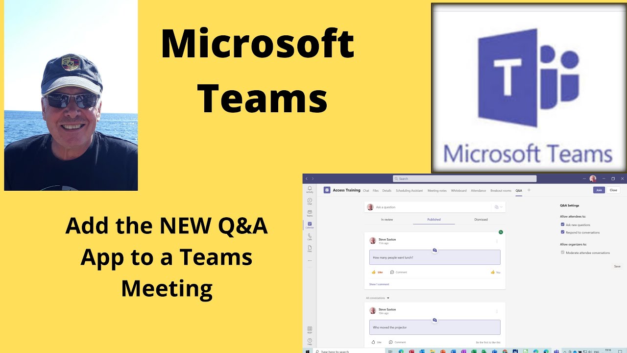 Add the Q&A App to a Microsoft teams meeting. Microsoft teams