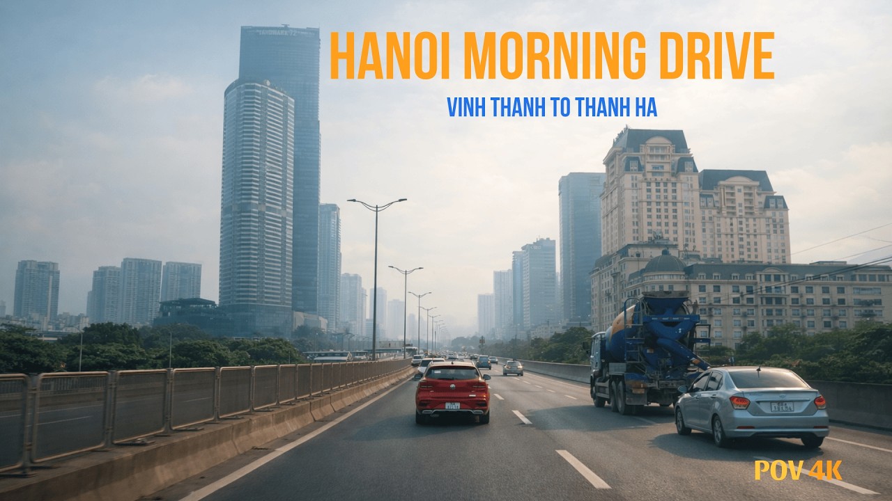 Hanoi Morning Drive 4K POV | Vinh Thanh to Thanh Ha | Relaxing City Drive