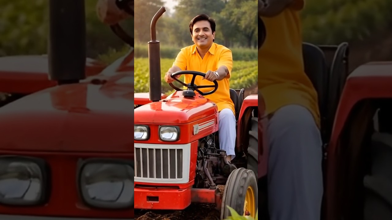 tmkoc character jethalal drive tractor 