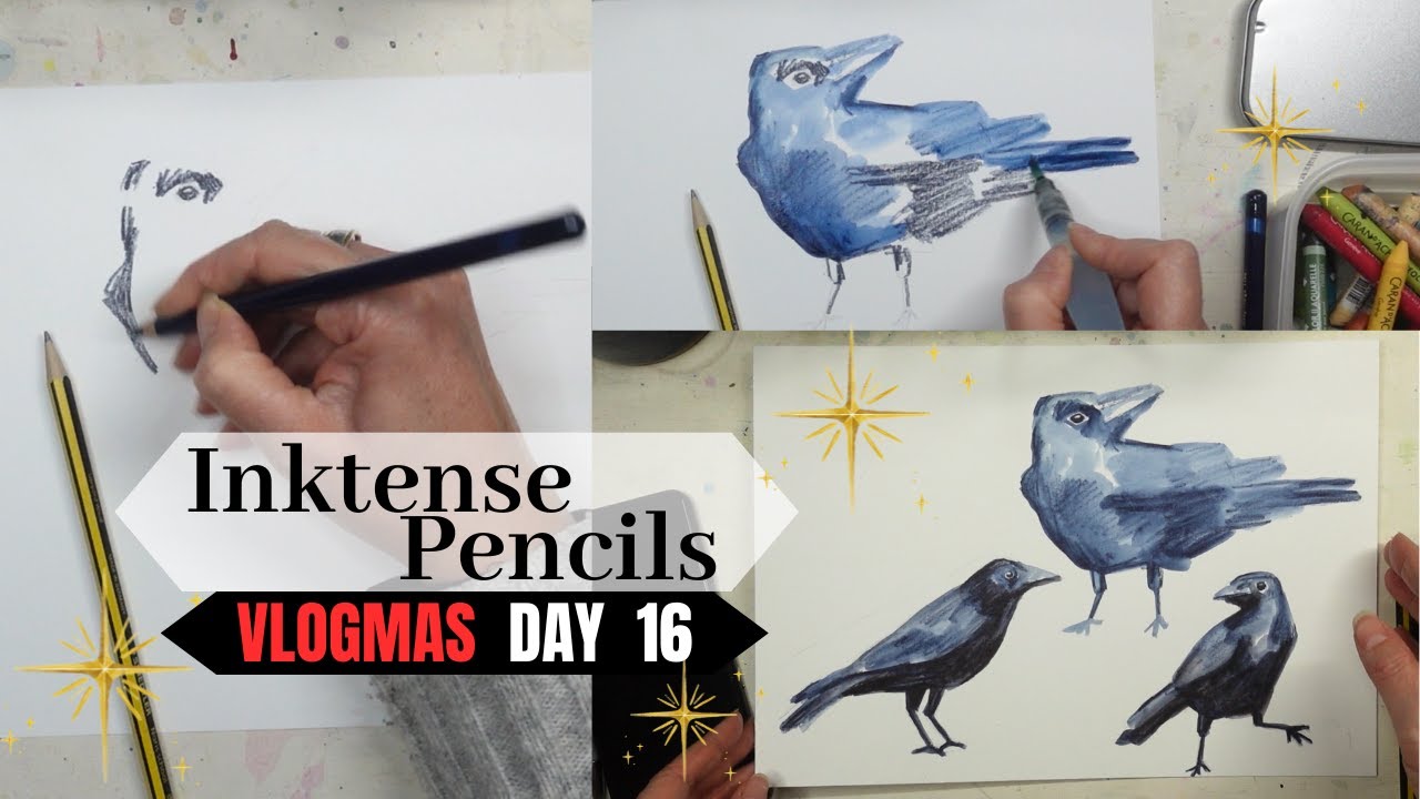 Рисуем вместе — карандаши Inktense — Vlogmas, день 16 (Влог о работе в студии художника) 2025