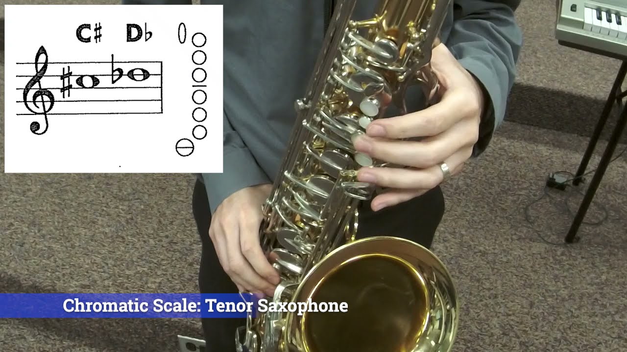 Concert B-Flat Chromatic Scale - Tenor Sax Demo & Note Map