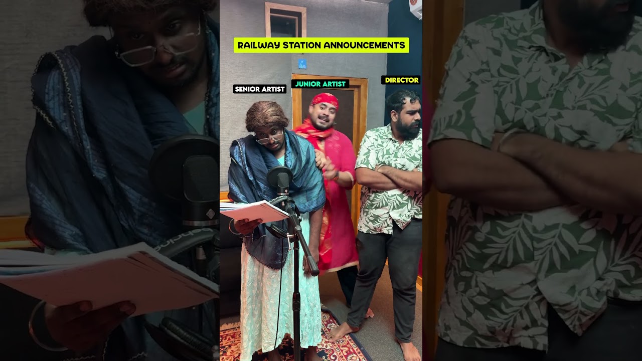 Railway Station Announcement Be Like 😂😂 #vikkals #recordingsessions