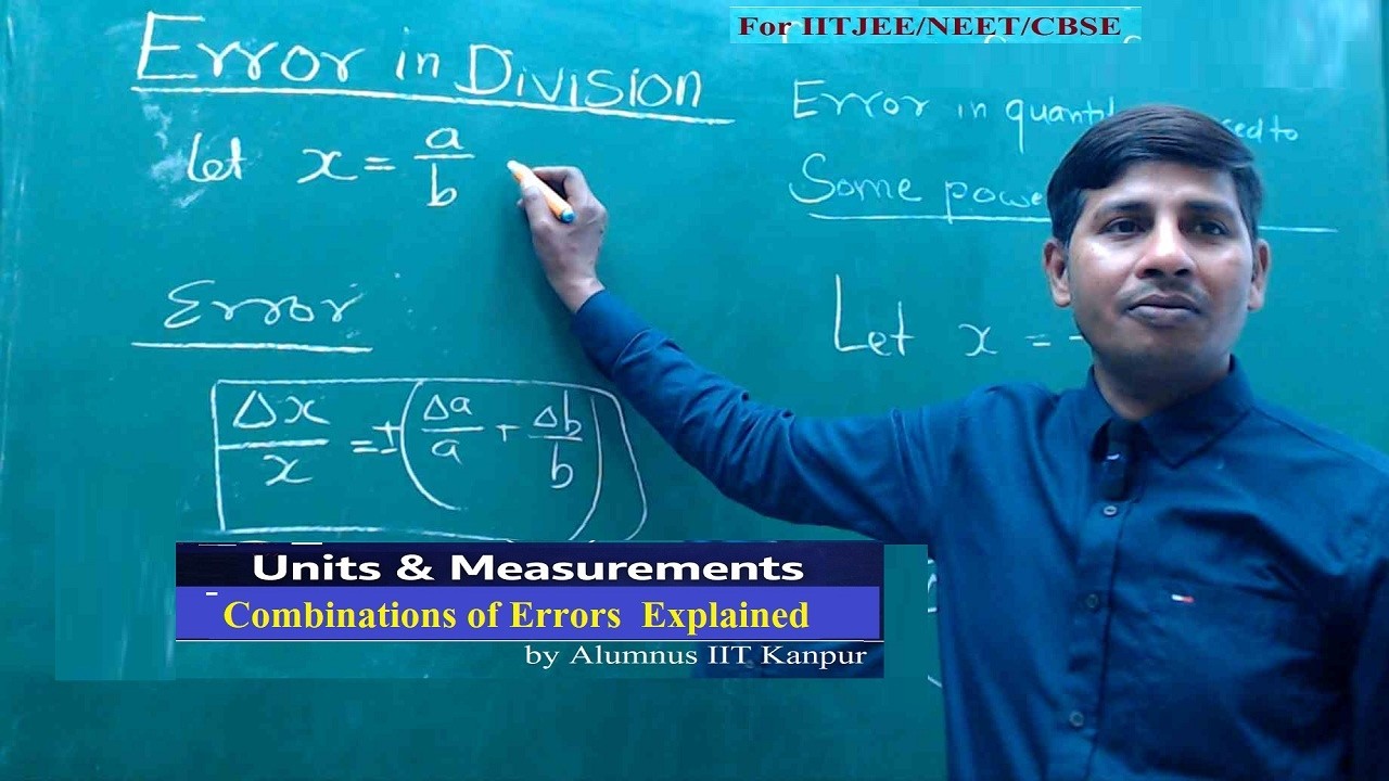 Error Analysis: Combination of errors in Physical measurement for JEE (MAINS)/NEET (UG) By RP Maurya