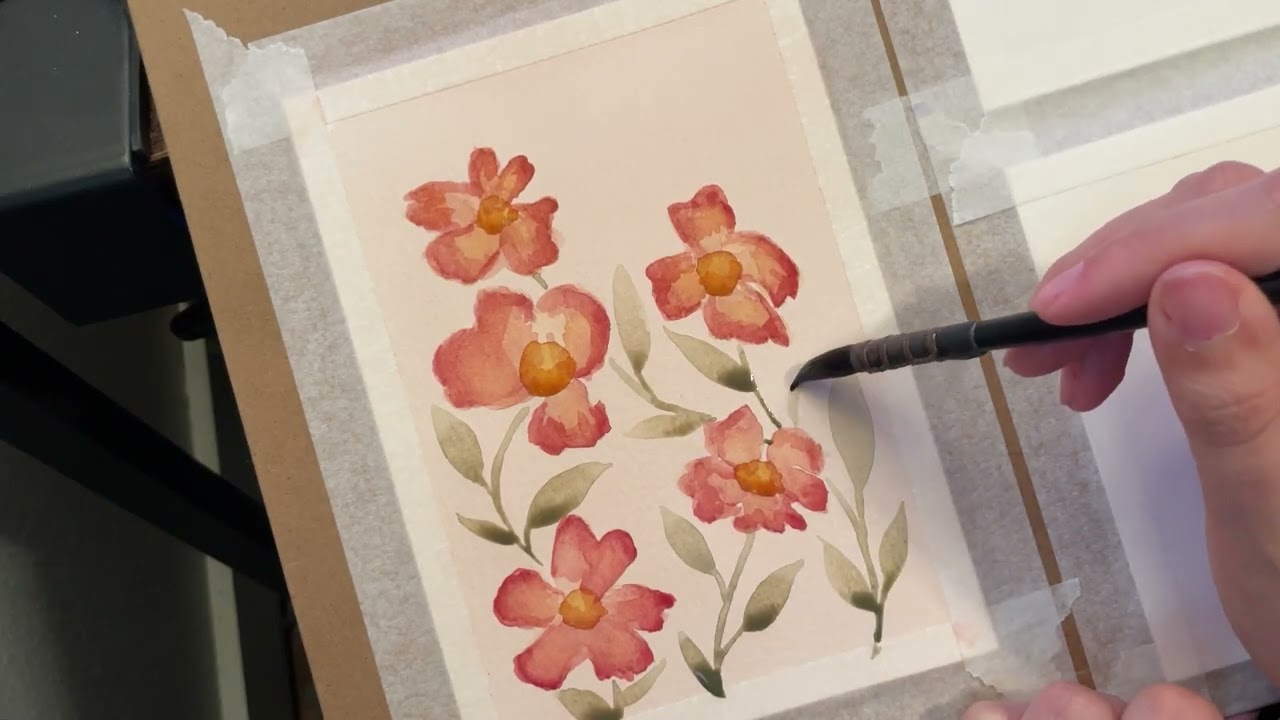 Paint With Me - Floral Thank You Card
