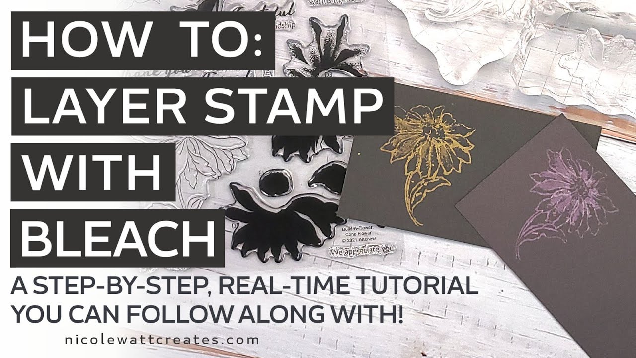 How to: Stamp & Layer Stamp with Bleach | Card Making, Mixed Media & Craft Techniques