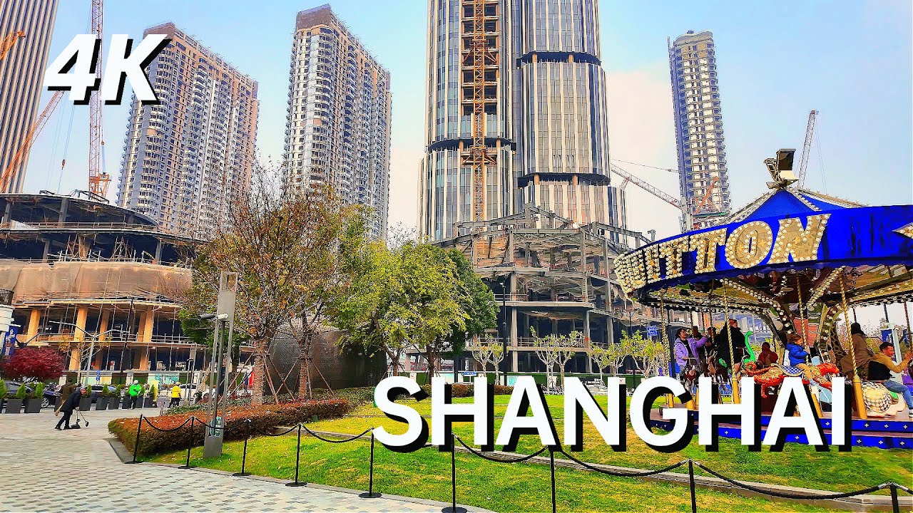 China's Future Cyber Urban Area, The New Bund Under Construction! Walking Tour of Shanghai Qiantan