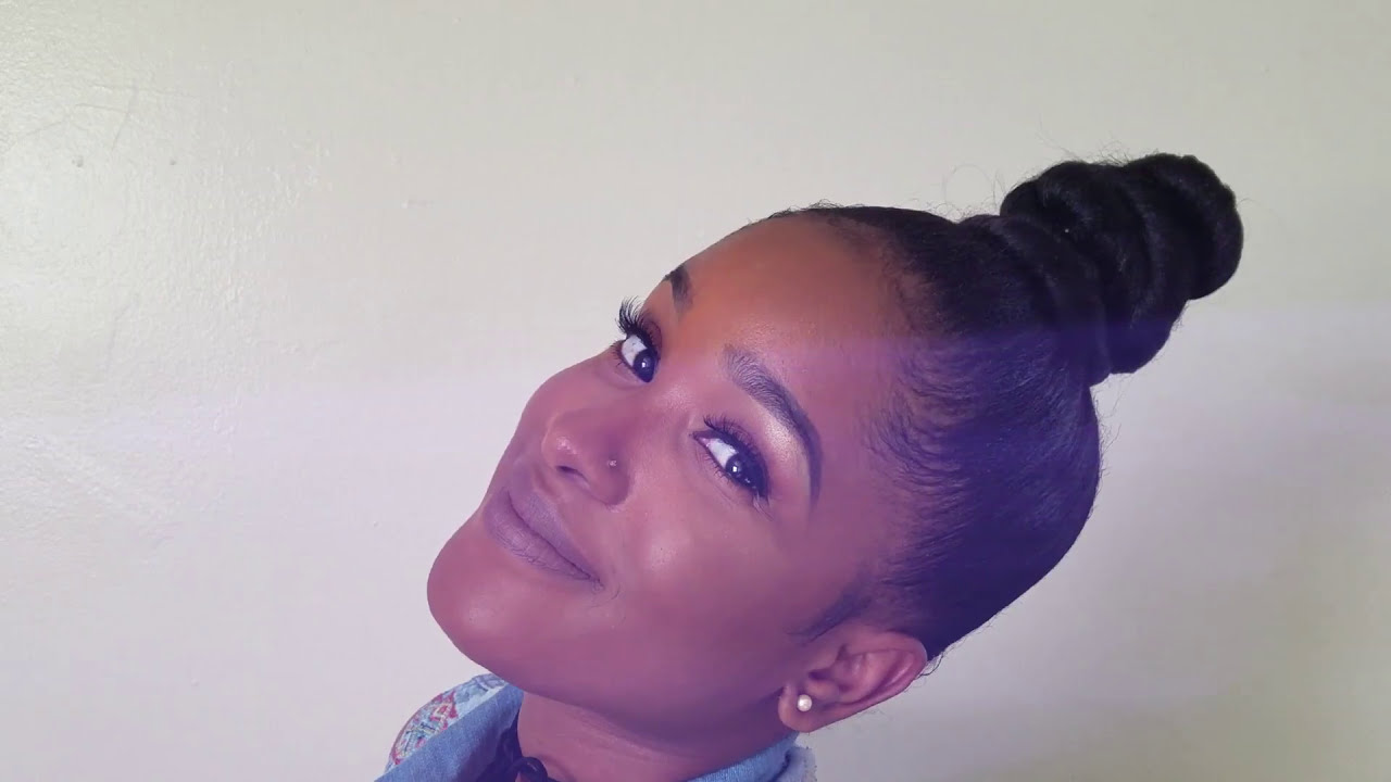 HOW TO Top Knot Bun using kanekalon | Kharah Jay
