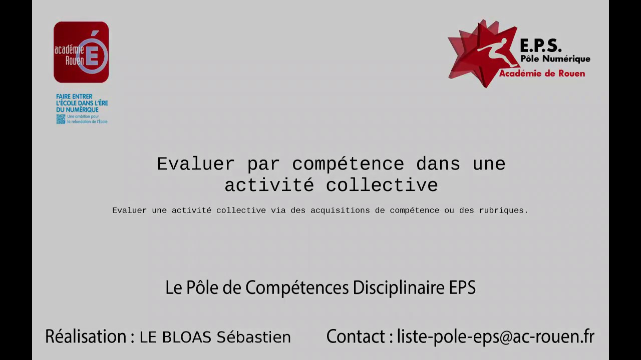 Evaluer par comp&eacute;tence en sport collectif