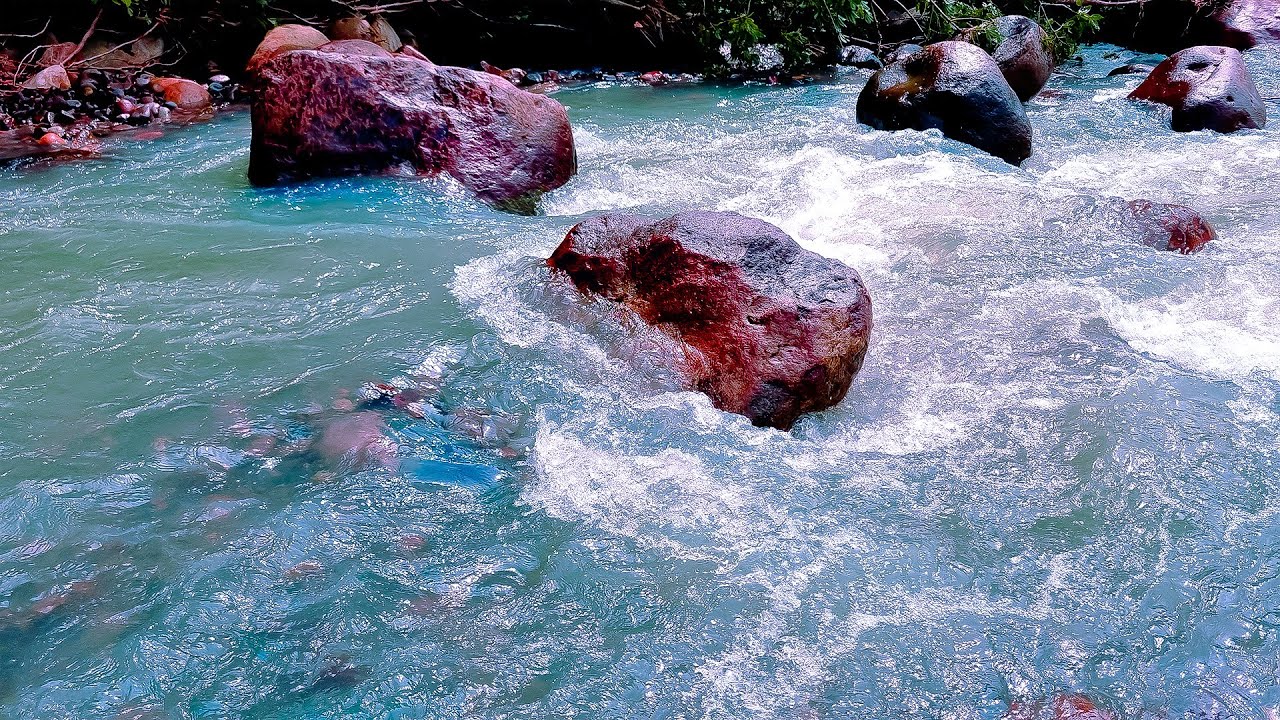 Cozy white noise for sleeping, Calming river sound relaxation, Beautiful river flow ASMR