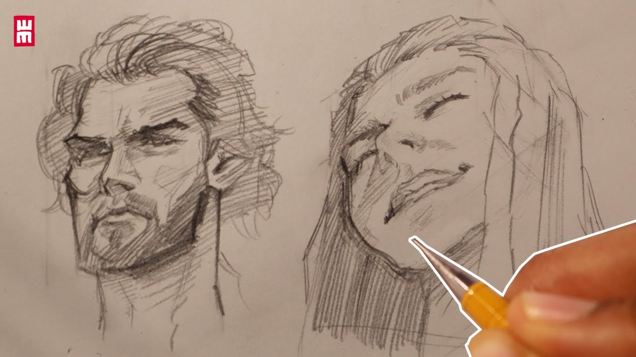 Face and Head Drawing Techniques and Studies for Beginners