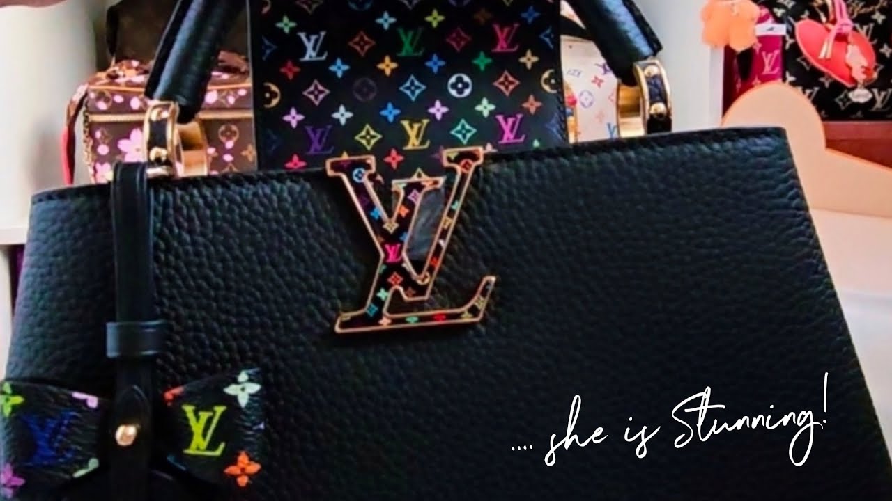 SHE'S ARRIVED & SHE IS STUNNING! LOUIS VUITTON X MURAKAMI CAPUCINES BB UNBOXING 🌈 CLOSE UP DETAILS 🖤