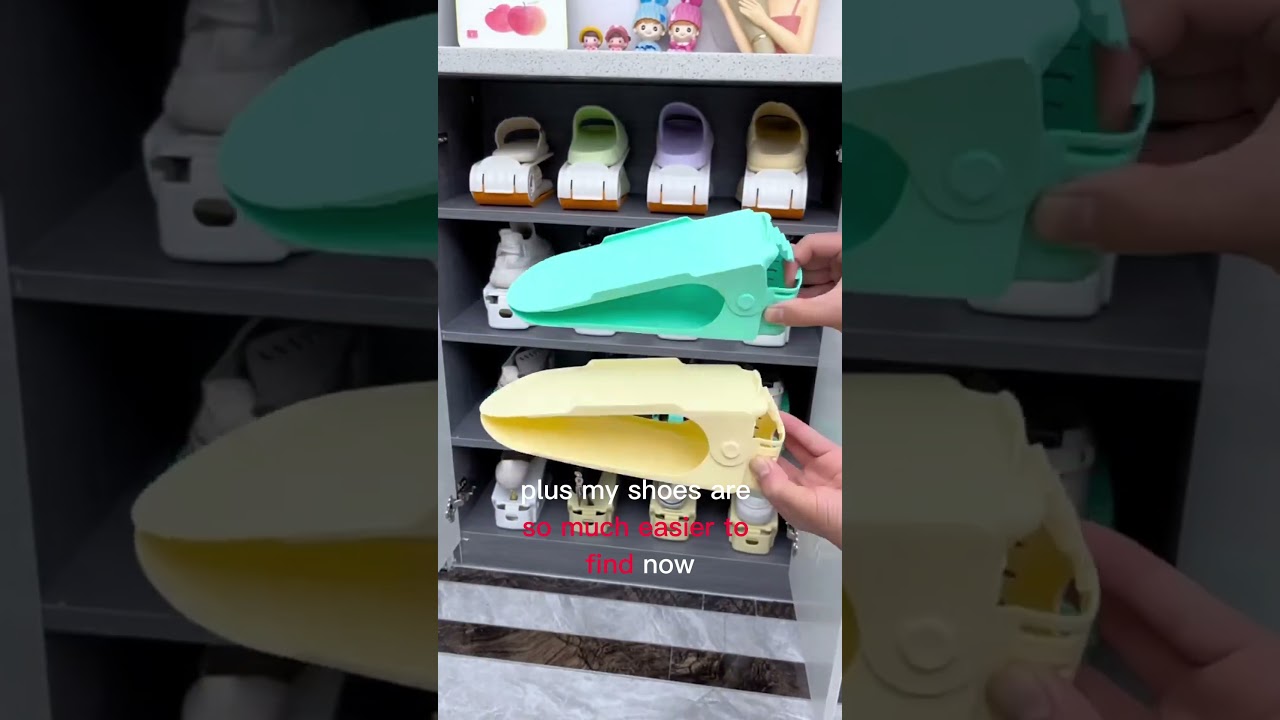 Product Link in the Comments! Non slip Space Saving Adjustable Shoe Organizer⁠