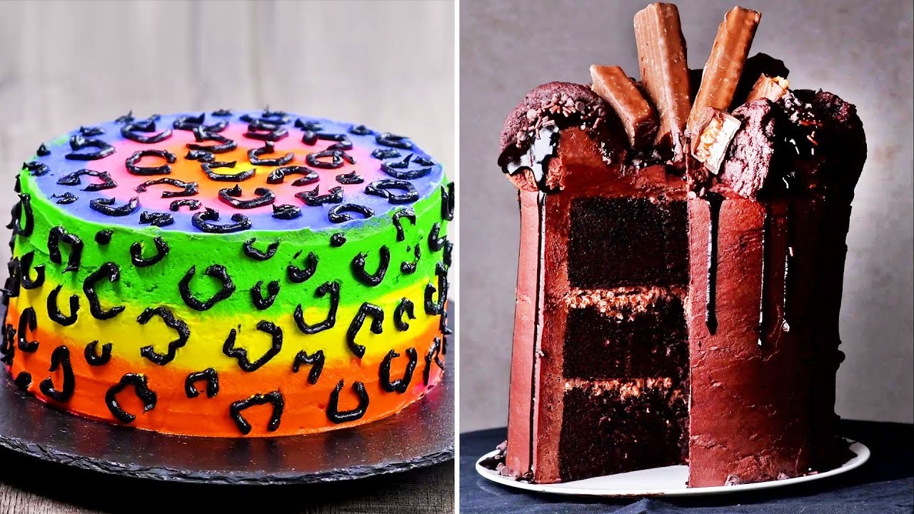 Pastel de Leopardo Arcoíris y Pastel de Chocolate Crujiente Doble | So Yummy Español