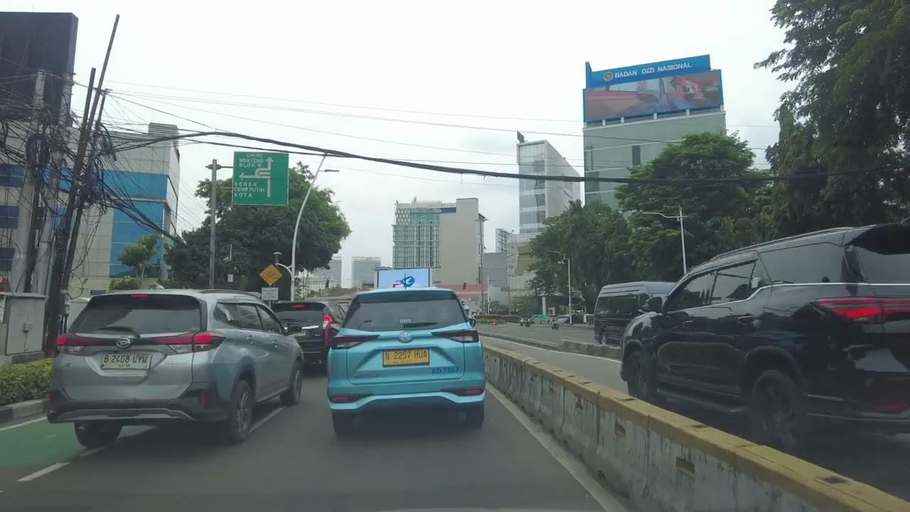 Driving from Senen to Cikini Raya Passing RSPAD, Gambir Station & Tugu Tani - Central Jakarta