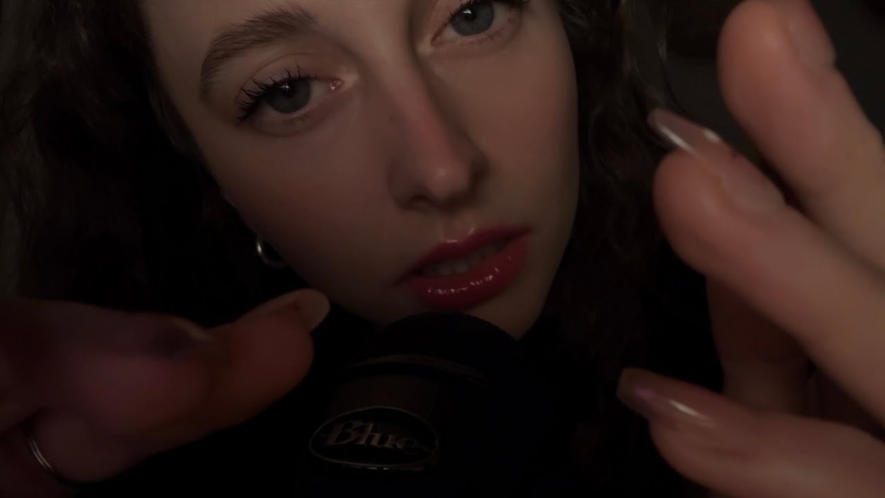 ASMR super close inaudible whispers with LOTS of mouth sounds