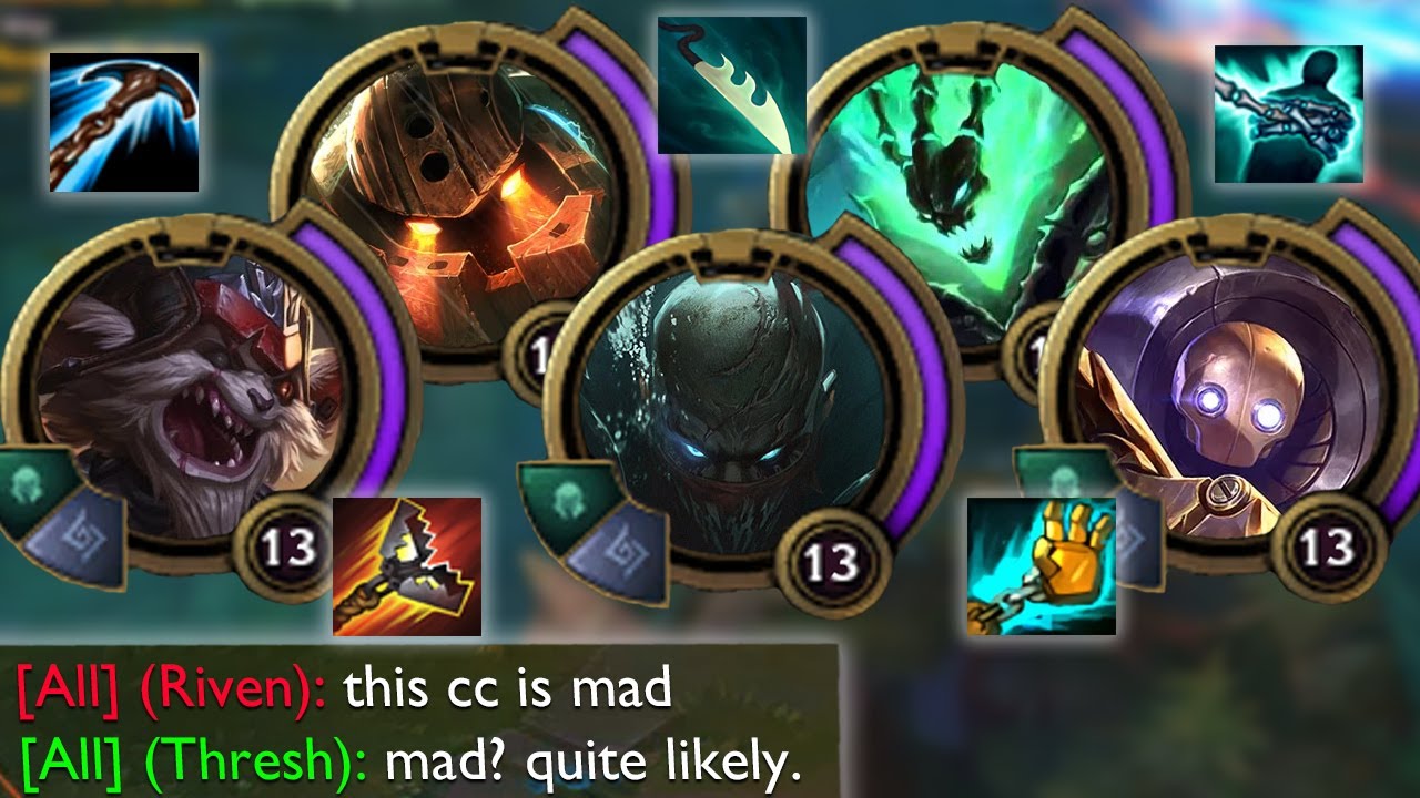 League of Legends but we have 5 hooks so the enemy just cannot move at all lool